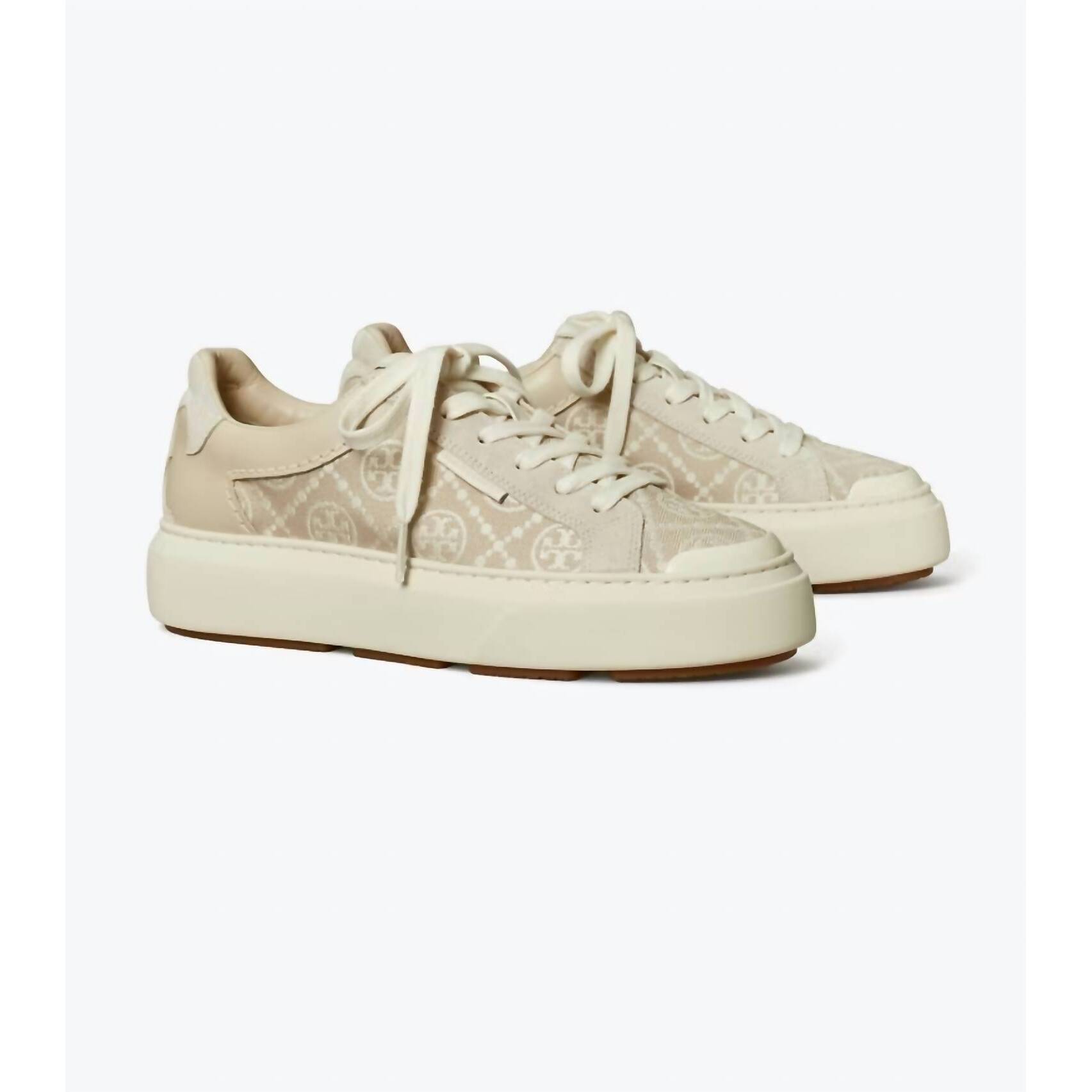 New Tory Burch T Monogram Ladybug Sneaker In New Cream
